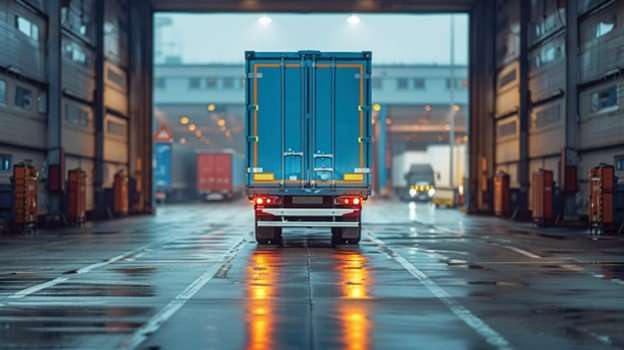 shipping truck leaving ecommerce order fulfillment warehouse